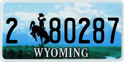 WY license plate 280287