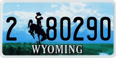 WY license plate 280290