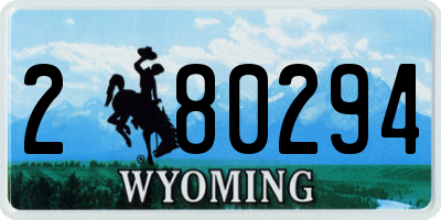 WY license plate 280294