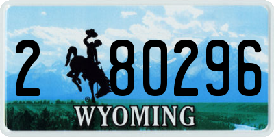 WY license plate 280296
