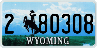 WY license plate 280308