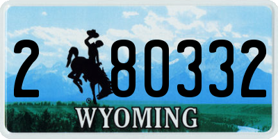 WY license plate 280332