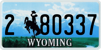 WY license plate 280337