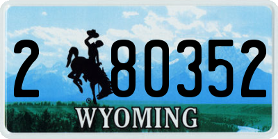 WY license plate 280352
