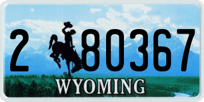 WY license plate 280367