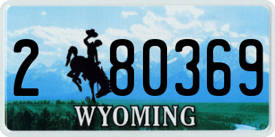 WY license plate 280369
