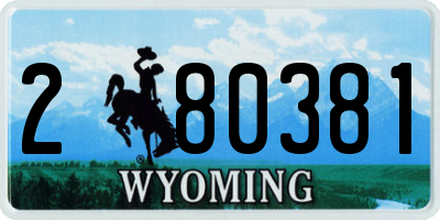 WY license plate 280381