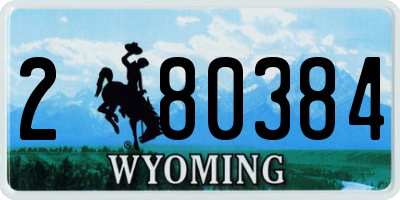 WY license plate 280384