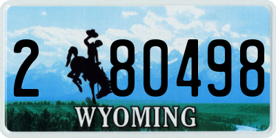 WY license plate 280498