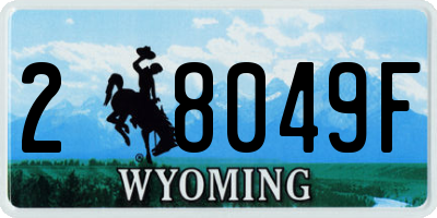 WY license plate 28049F