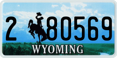 WY license plate 280569