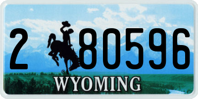 WY license plate 280596