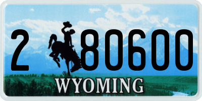 WY license plate 280600