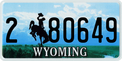 WY license plate 280649