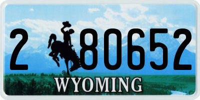WY license plate 280652
