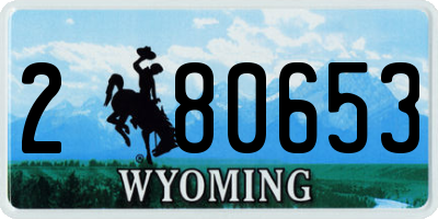 WY license plate 280653