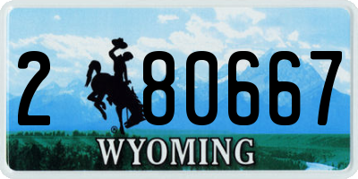 WY license plate 280667