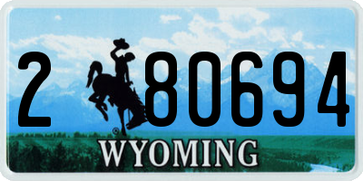 WY license plate 280694