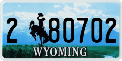 WY license plate 280702
