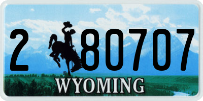 WY license plate 280707