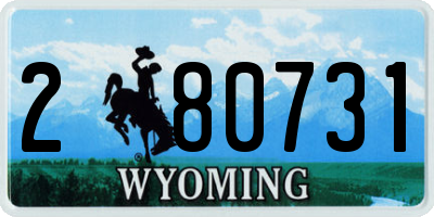 WY license plate 280731