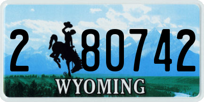 WY license plate 280742
