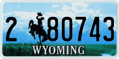 WY license plate 280743