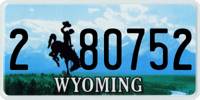 WY license plate 280752