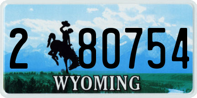 WY license plate 280754
