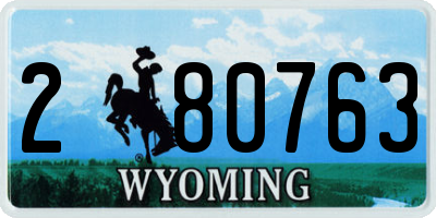 WY license plate 280763