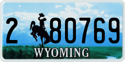 WY license plate 280769