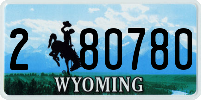 WY license plate 280780