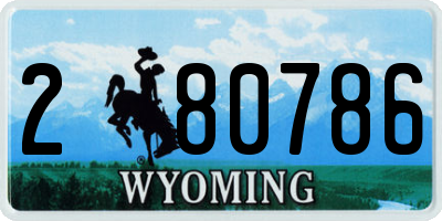 WY license plate 280786