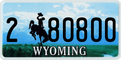 WY license plate 280800
