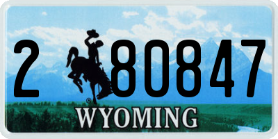 WY license plate 280847