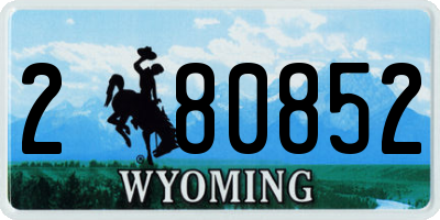 WY license plate 280852