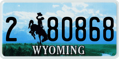 WY license plate 280868