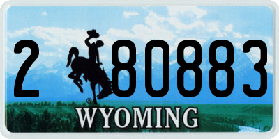 WY license plate 280883
