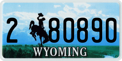 WY license plate 280890