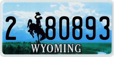 WY license plate 280893
