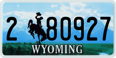 WY license plate 280927