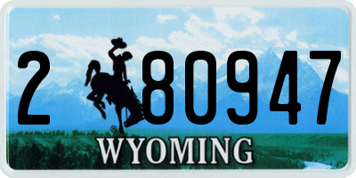 WY license plate 280947