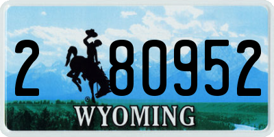 WY license plate 280952