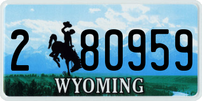 WY license plate 280959