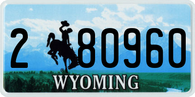 WY license plate 280960