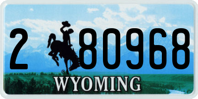 WY license plate 280968