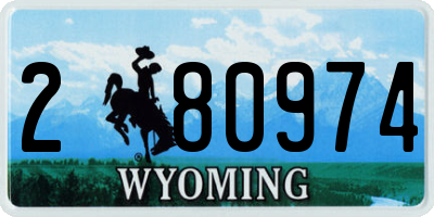 WY license plate 280974