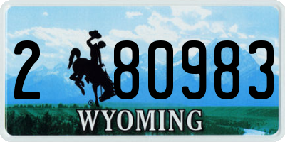 WY license plate 280983