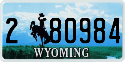 WY license plate 280984