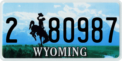 WY license plate 280987